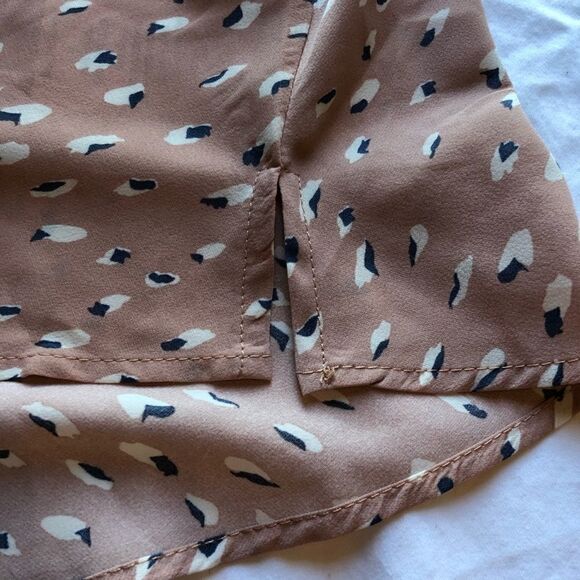 Hailey & Co. Sleeveless blouse, peach with blue and white flecks Small - Picture 7 of 7